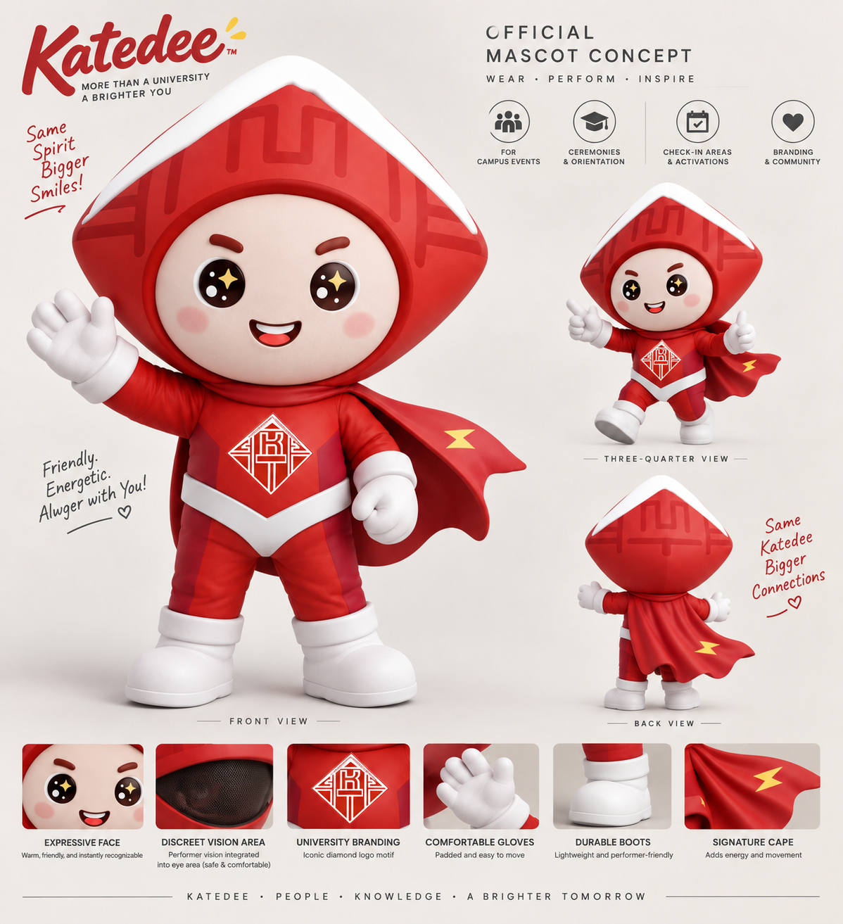 Mascot Katedee của trường